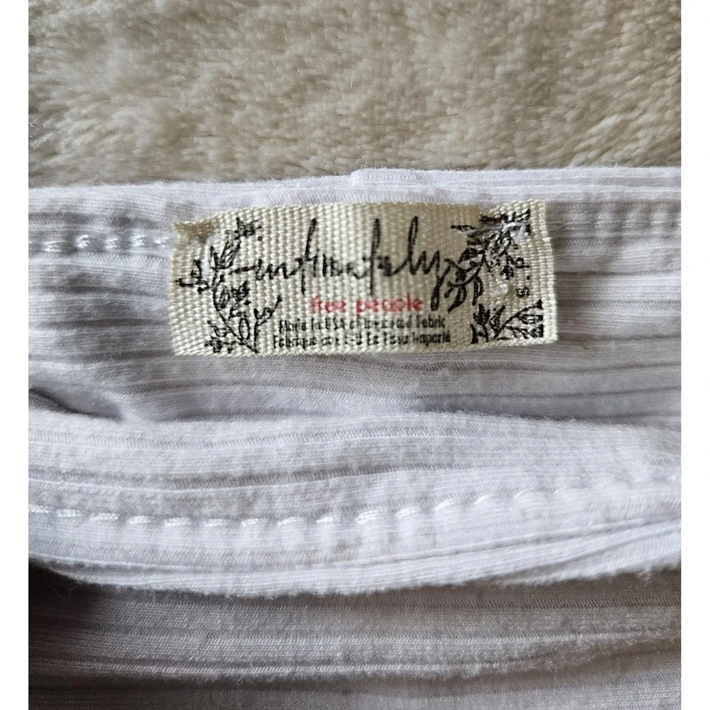 Free People Intimately White Square-Neck Ribbed Crop Knit Wide‎ Strap Tank Small